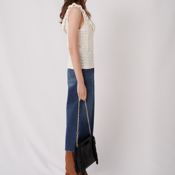 Maje Ruffle Pointelle Knit Tank - Picture 6 of 12